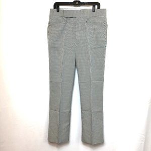 Vintage 70’s Men’s Poly brwn white grey plaid Disco Pants Slacks